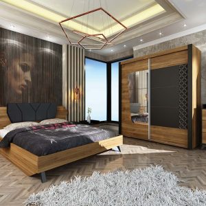 Σετ Κρεβατοκάμαρας 4 τεμαχίων 160/200, Kafe, Genomax