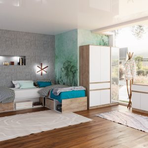 Σετ Κρεβατοκάμαρας 4 τεμαχίων, Κ-962, 90/200, Genomax