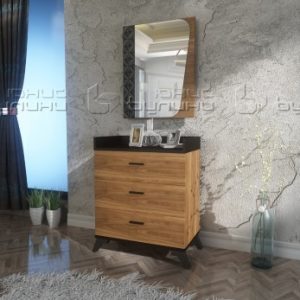 Συρταριέρα Kafe με ΔΩΡΟ καθρέπτη, 80/43/89,5 εκ., Genomax