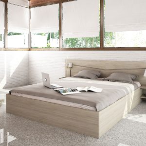 Σετ κρεβατοκάμαρας 3 τεμαχίων, Paris Σόνομα, με ΔΩΡΟ στρώμα 160x200 εκ. και μηχανισμό ανύψωσης, 226x78x206 εκ., κωδ. 1210001080, Genomax