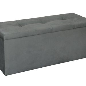 Σκαμπό αποθηκευτικό, TEXTIL, γκρι, 100/35/39 εκ., Genomax