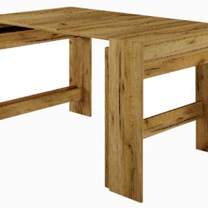 Τραπέζι κουζίνας ξύλινο Piton  Χρυσαφί , 44-240/90/75 εκ., 1219921792, Genomax