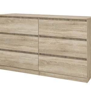 Συρταριέρα με 6 συρτάρια 1213076, Σόνομα, 158,5x48.5x91 εκ., Genomax