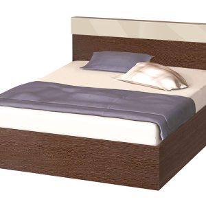 Κρεβάτι ημίδιπλο 120/190 Βέγγε με κρεμ γυαλιστερό, Δήμητρα High, με Δώρο Στρώμα, 194x90x124 εκ., Genomax