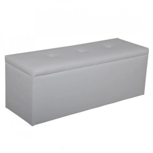 Σκαμπό με αποθηκευτικό χώρο, Praktik, Λευκό 100x35x39 εκ., Genomax