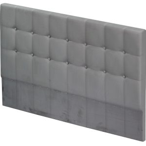 Κεφαλάρι κρεβατιού επενδυμένο με ύφασμα για κρεβάτι με πλάτος από 82 έως 180 εκ., Γκρι, Catleya
