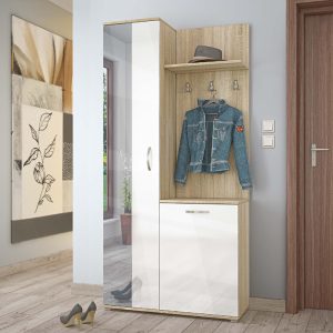 Έπιπλο Εισόδου 89/35/187 εκ., Σόνομα/Λευκό, Nexo, Genomax