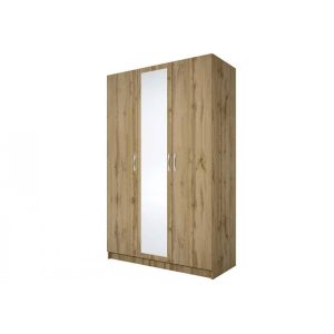 Ντουλάπα Τρίφυλλη με καθρέφτη, 1211003 Σασό, 52x191x120, Genomax