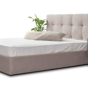 Κρεβάτι υφασμάτινο, Melody, 160/207/110 εκ., Μπεζ, Genomax
